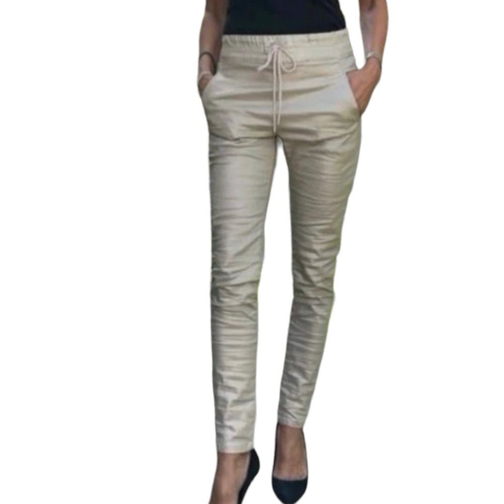 Bevy Flog Gold Shimmer Shely Drawstring Pants Size 28